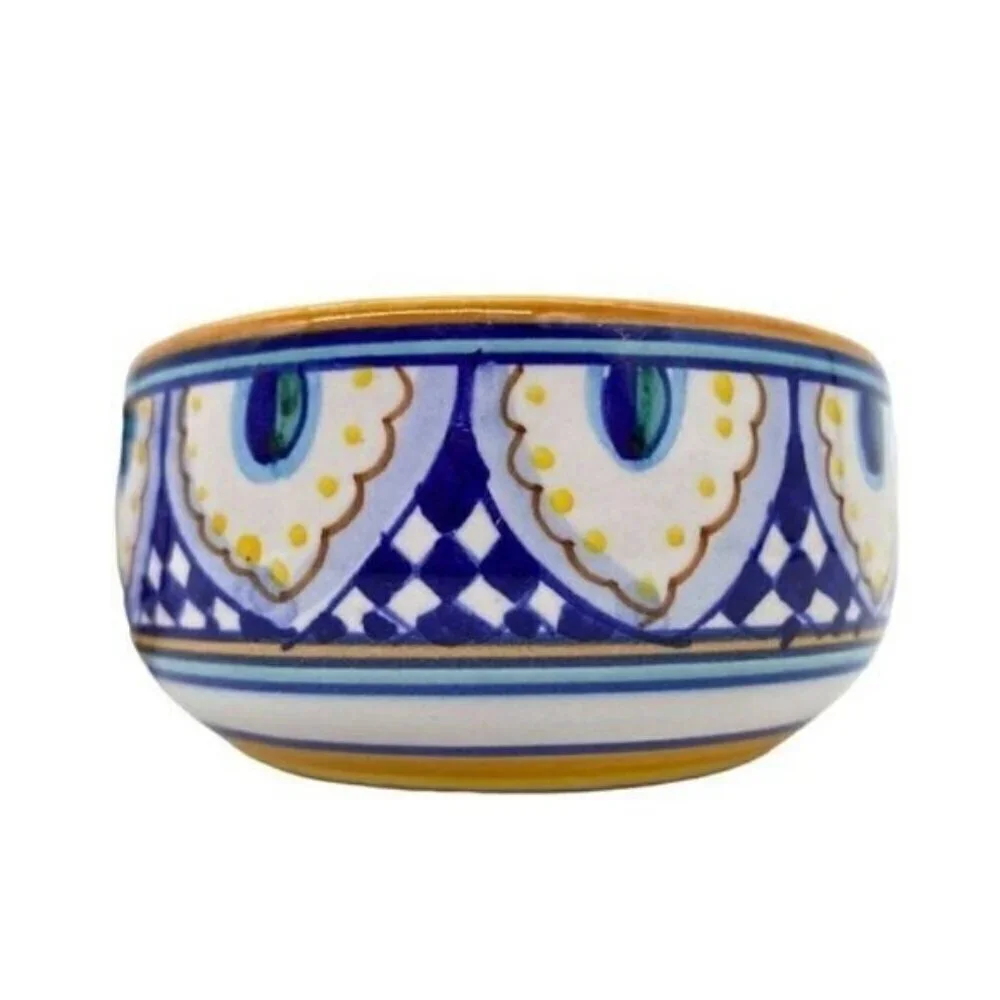 Deruta Italy Dip Amano Mano Franco Mari Artist Signed Candle Stick Holders